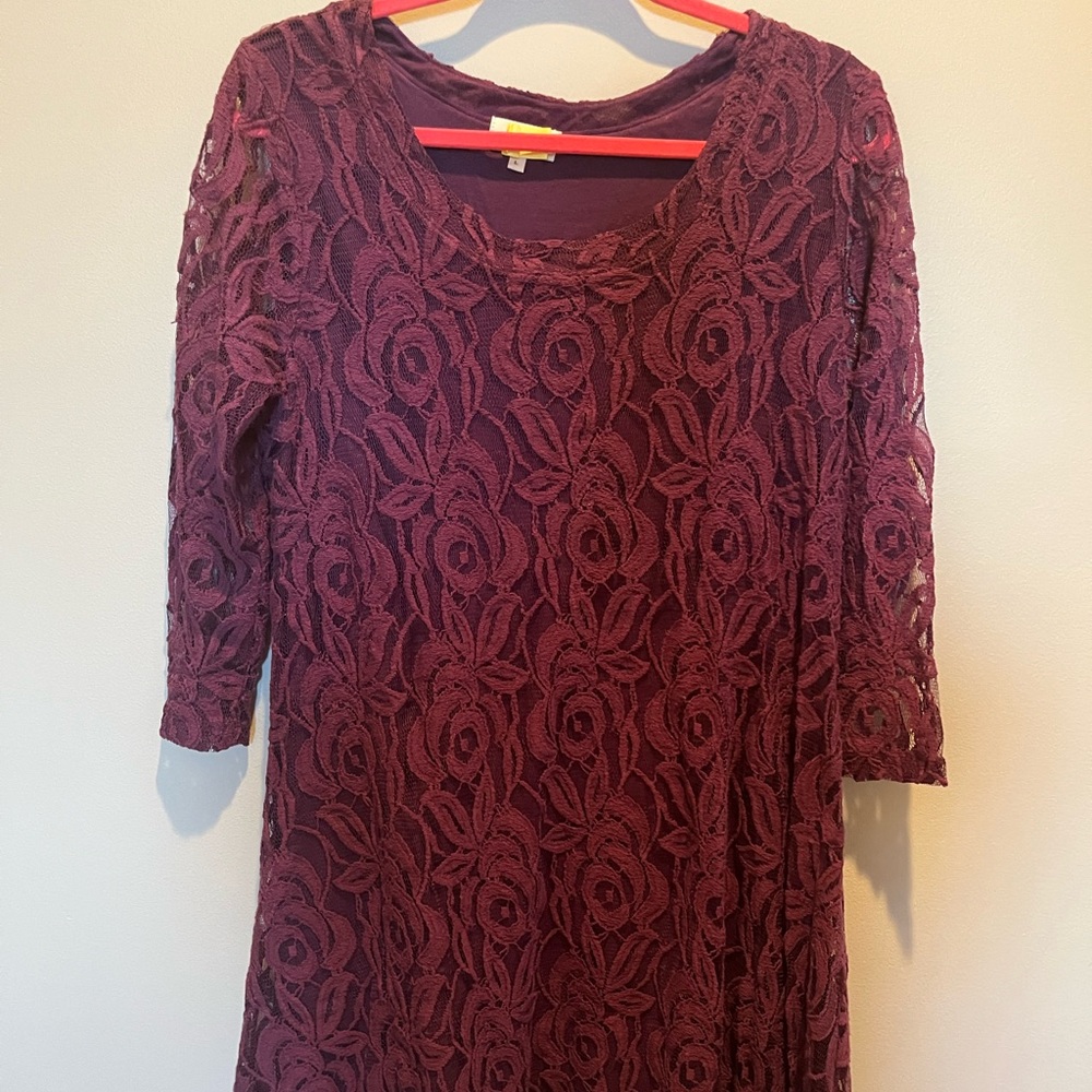 Anthropologie Puella Marsala lace dress